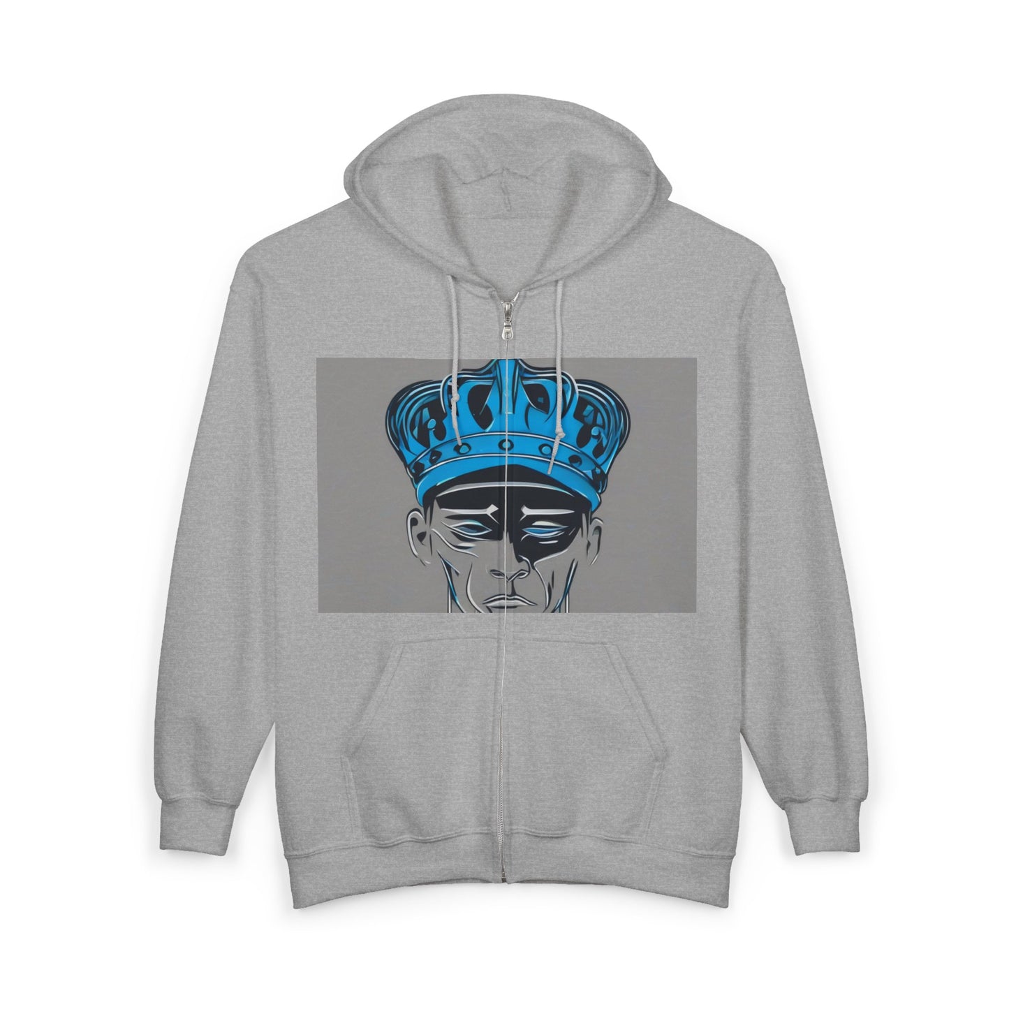 boostlete-am-crew-icon-crown-grainy-monoline-0022 — Unisex Heavy Blend Full-Zip Hooded Sweatshirt