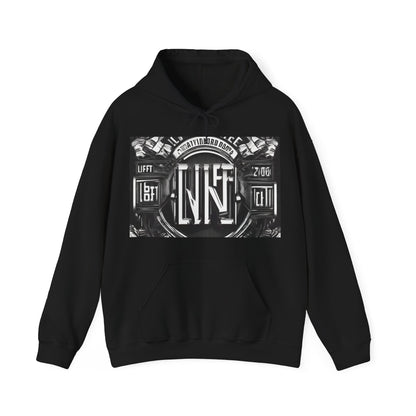 boostlete-am-crew-type-lift-the-standard-banner-engraved-0665 — Unisex Heavy Blend Hoodie (G18500)