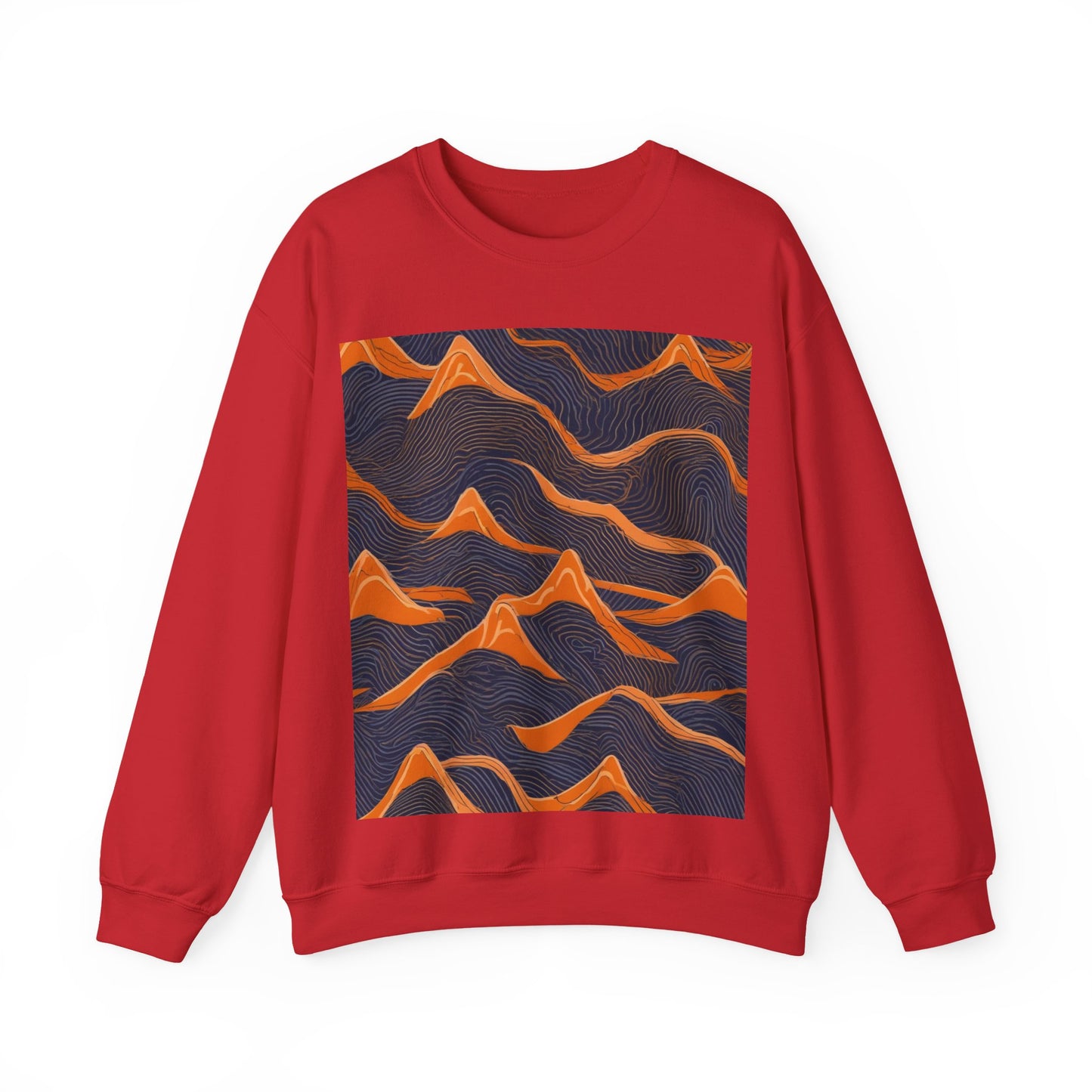 boostlete-boost-mode-pattern-topographic-engraved-0035 — Unisex Heavy Blend Crewneck Sweatshirt (Gildan)