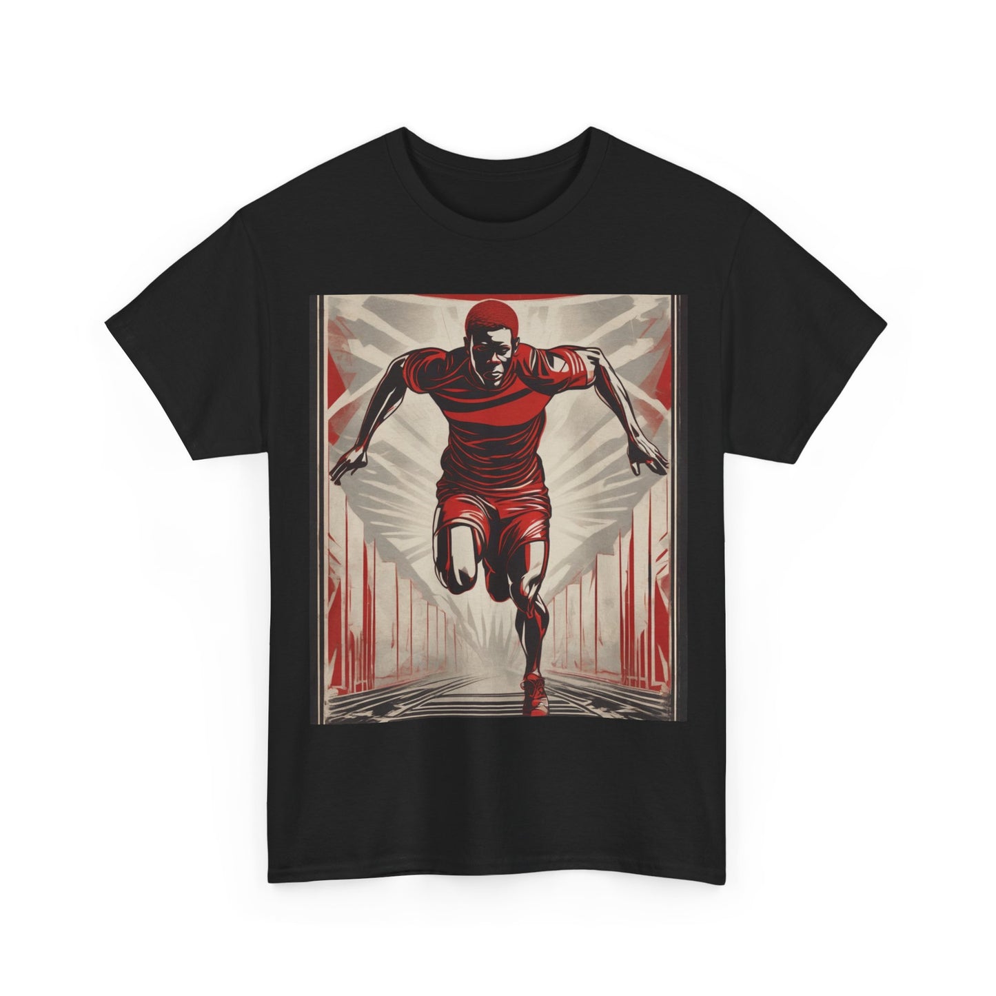 boostlete-am-crew-scene-sprinter-outline-athletic-0228 — Unisex Heavy Cotton Tee (Gildan 5000)