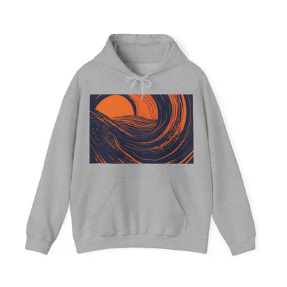 boostlete-rise-grind-icon-sunrise-speed-line-art-0202 — Unisex Heavy Blend Hooded Sweatshirt (Gildan)