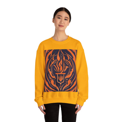 boostlete-quiet-power-icon-flame-duotone-athletic-0158 — Unisex Heavy Blend Crewneck Sweatshirt (Gildan)