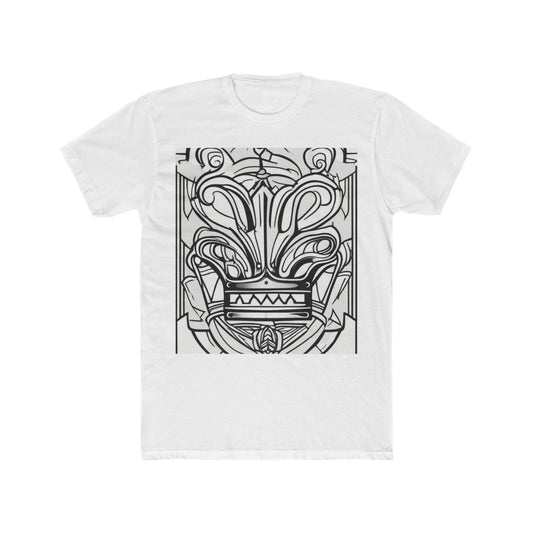boostlete-boost-mode-icon-crown-offset-line-art-0190 — Unisex Cotton Crew Tee (NL 3600)