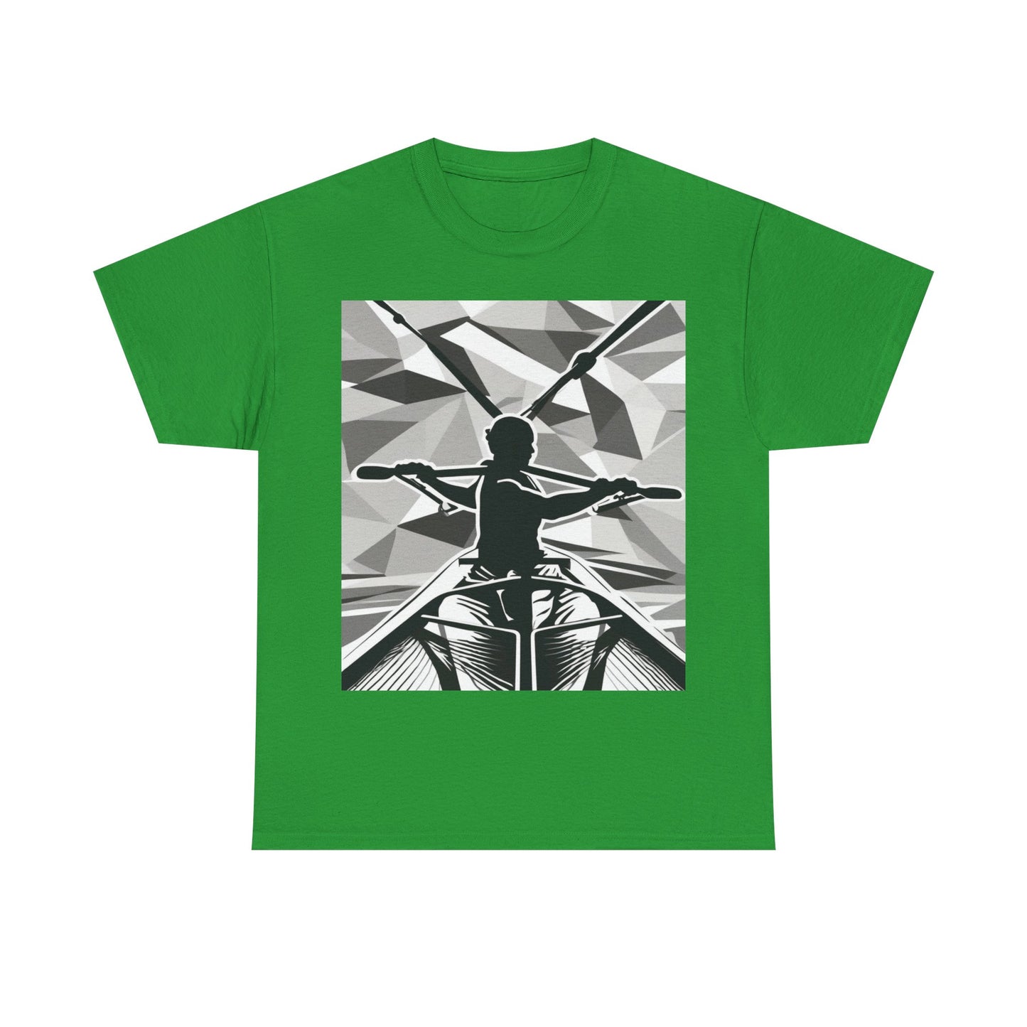 boostlete-am-crew-scene-rower-outline-geometric-0060 — Unisex Heavy Cotton Tee (Gildan 5000)