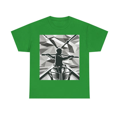 boostlete-am-crew-scene-rower-outline-geometric-0060 — Unisex Heavy Cotton Tee (Gildan 5000)