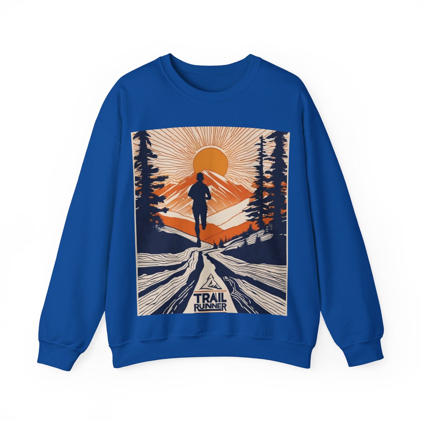 boostlete-iron-intent-scene-trail-glitch-badge-0100 — Unisex Heavy Blend Crewneck Sweatshirt (Gildan)