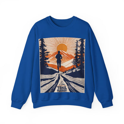 boostlete-iron-intent-scene-trail-glitch-badge-0100 — Unisex Heavy Blend Crewneck Sweatshirt (Gildan)