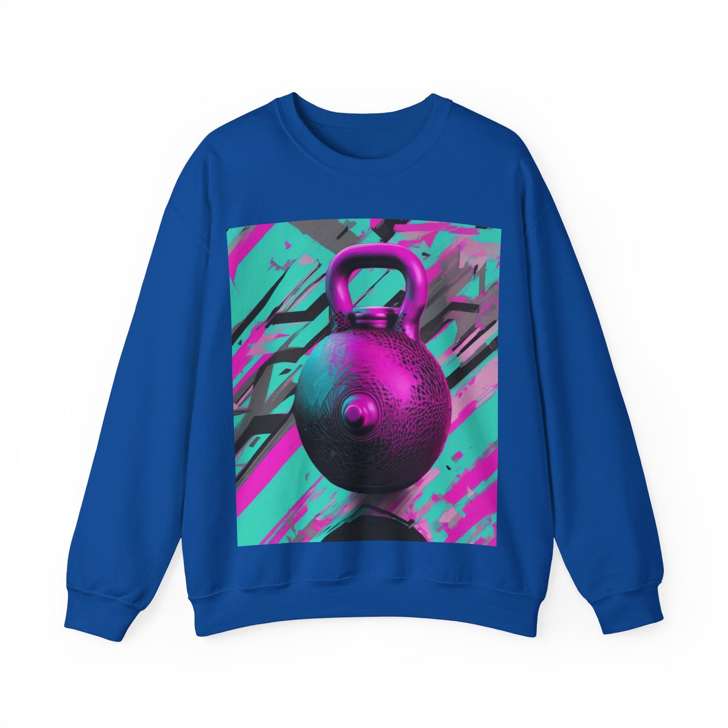 boostlete-mile-by-mile-scene-kettlebell-3d-monoline-1364 — Unisex Heavy Blend Crewneck (G18000)