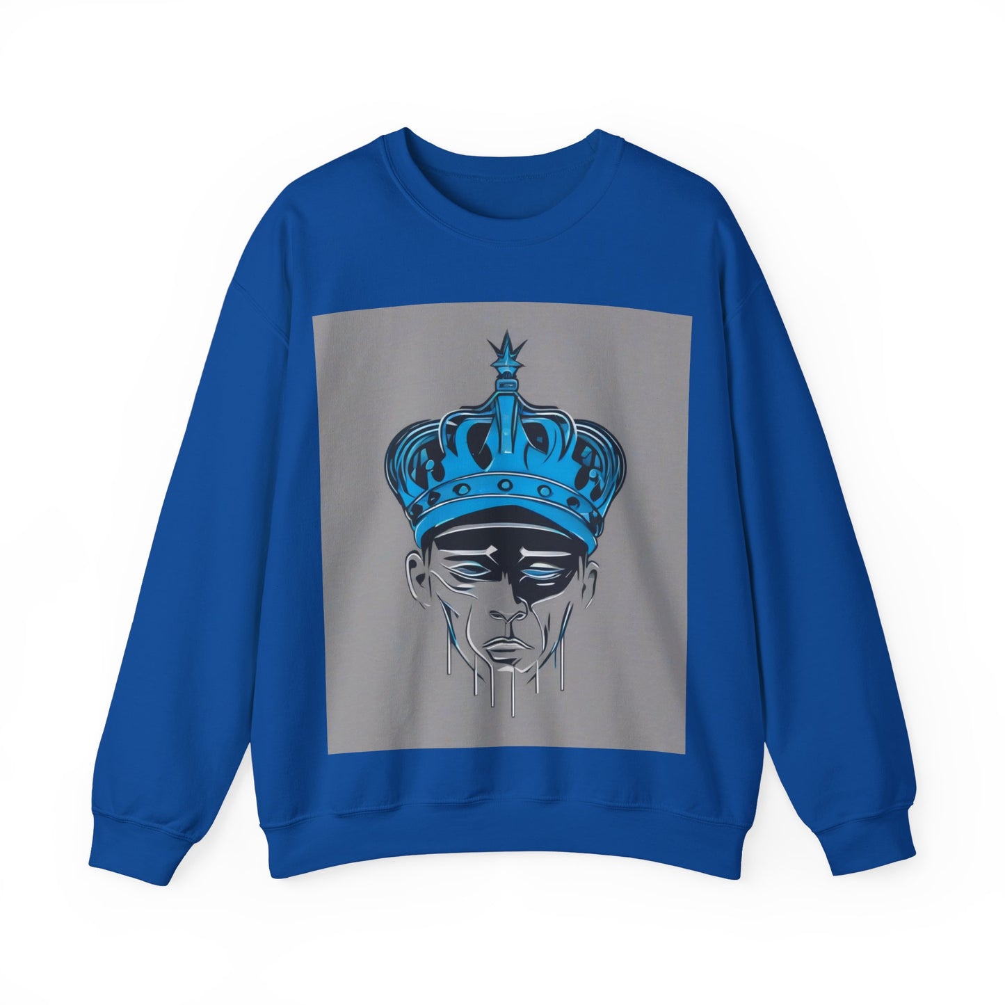 boostlete-am-crew-icon-crown-grainy-monoline-0022 — Unisex Heavy Blend Crewneck Sweatshirt (Gildan)