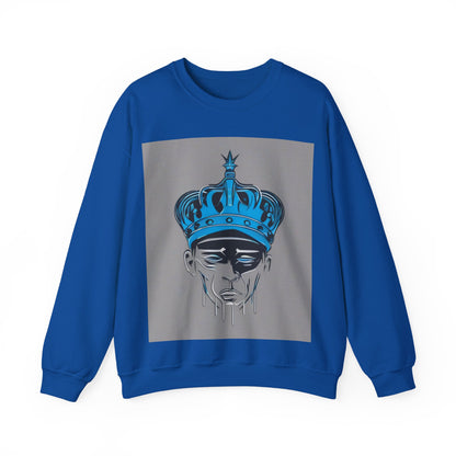 boostlete-am-crew-icon-crown-grainy-monoline-0022 — Unisex Heavy Blend Crewneck Sweatshirt (Gildan)
