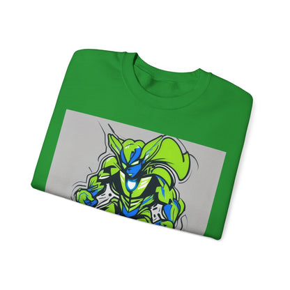 boostlete-quiet-power-type-boost-mode-on-outline-over-solid-modern-0741 — Unisex Heavy Blend Crewneck (G18000)