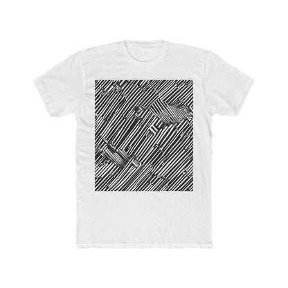 boostlete-mile-by-mile-pattern-barcode-monoline-0059 — Unisex Cotton Crew Tee (NL 3600)
