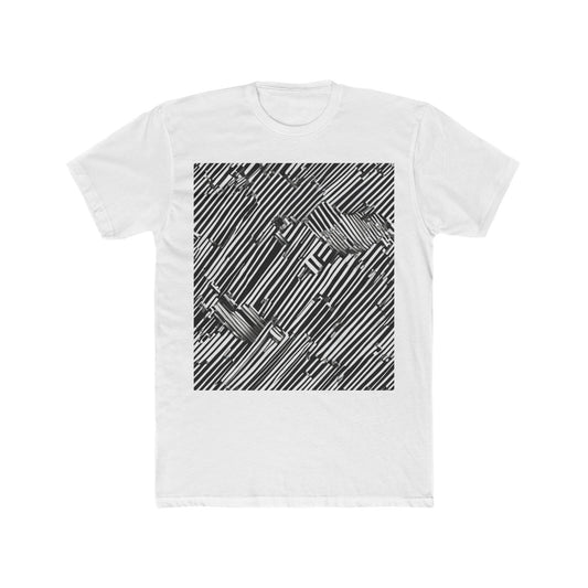 boostlete-mile-by-mile-pattern-barcode-monoline-0059 — Unisex Cotton Crew Tee (NL 3600)
