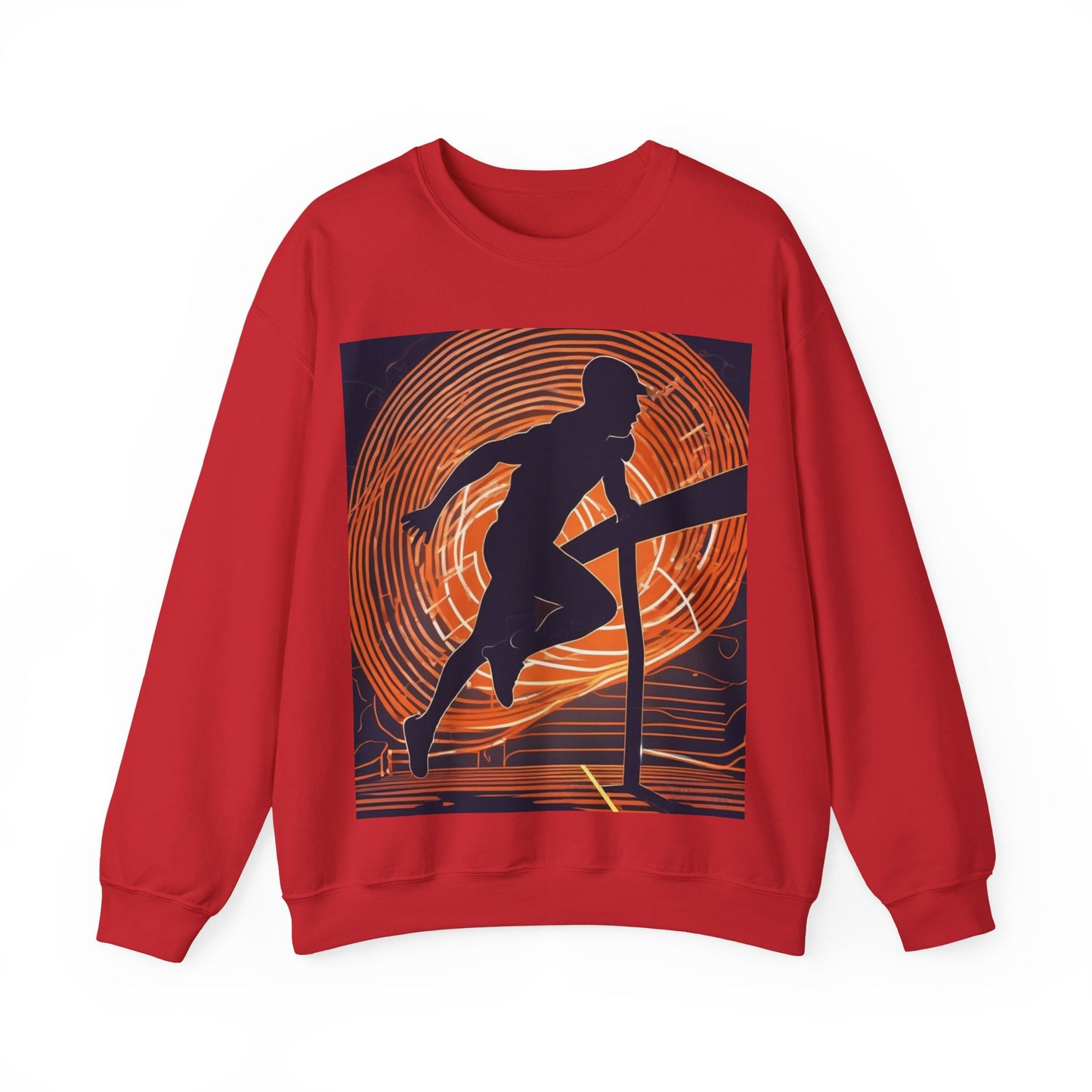 boostlete-iron-intent-scene-hurdler-neon-modern-0264 — Unisex Heavy Blend Crewneck Sweatshirt (Gildan)