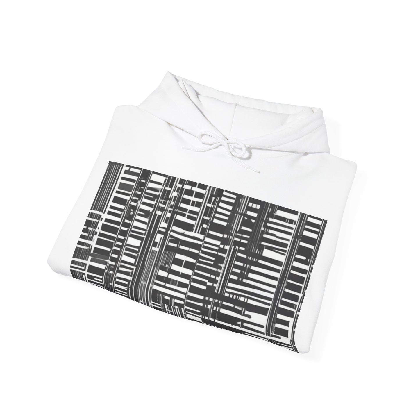 boostlete-iron-intent-pattern-barcode-line-art-0599 — Unisex Heavy Blend Hoodie (G18500)