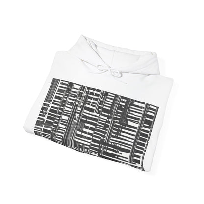 boostlete-iron-intent-pattern-barcode-line-art-0599 — Unisex Heavy Blend Hoodie (G18500)