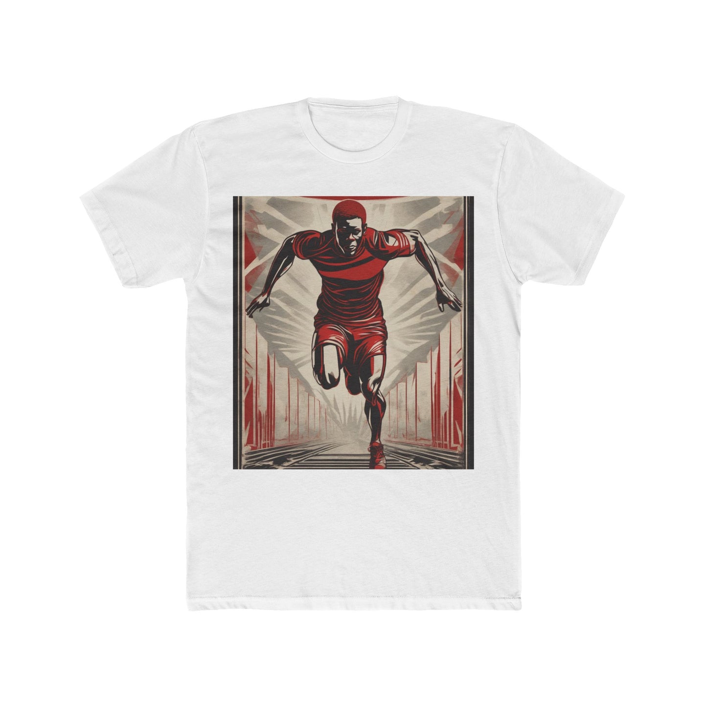 boostlete-am-crew-scene-sprinter-outline-athletic-0228 — Unisex Cotton Crew Tee (NL 3600)