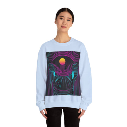 boostlete-rise-grind-icon-sunrise-motion-paper-0962 — Unisex Heavy Blend Crewneck (G18000)