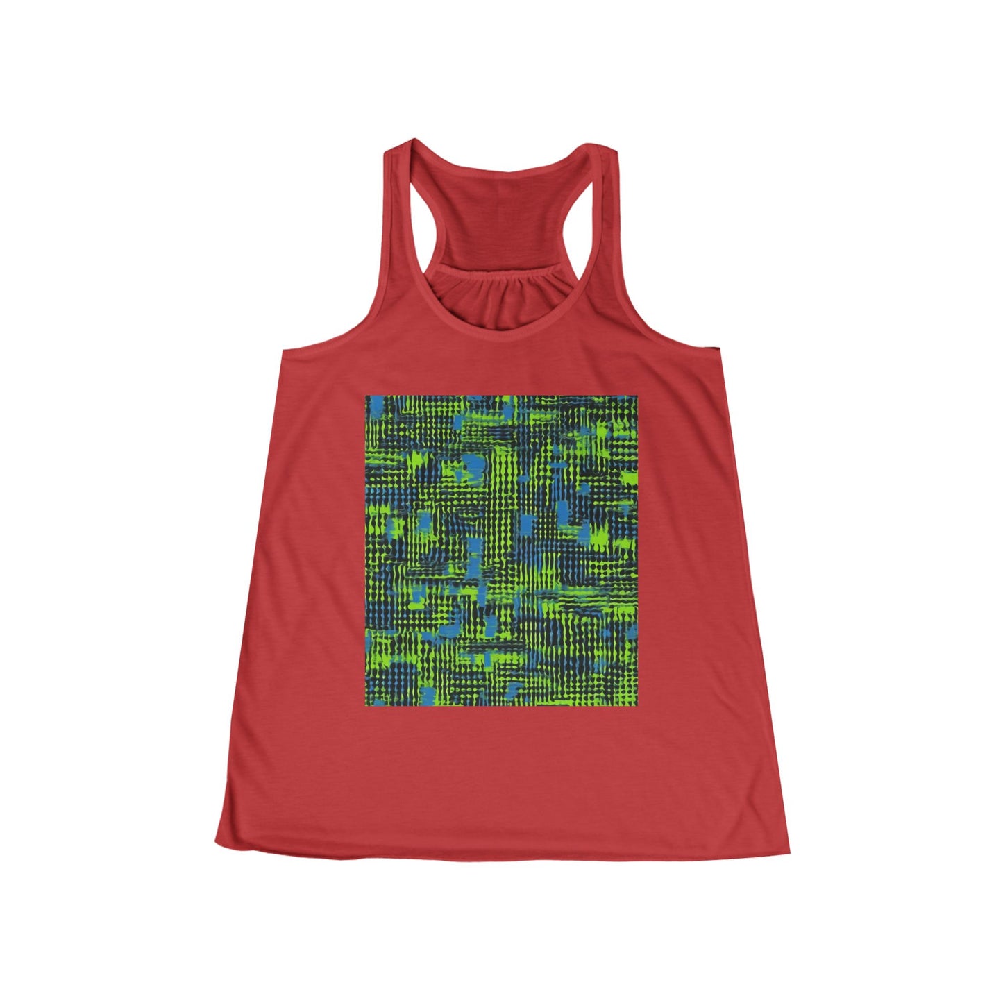boostlete-pr-season-pattern-audio-industrial-0043 — Women's Flowy Racerback Tank (B+C 8800)