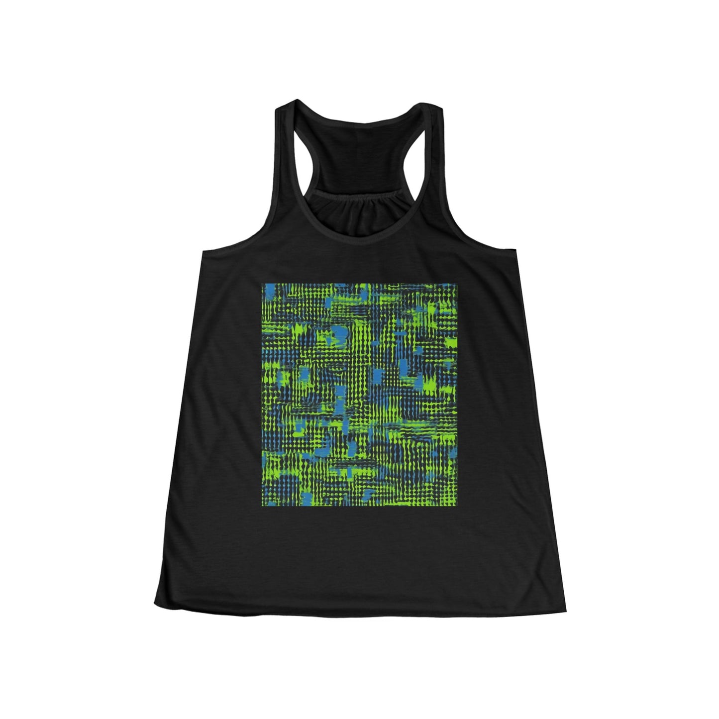 boostlete-pr-season-pattern-audio-industrial-0043 — Women's Flowy Racerback Tank (B+C 8800)