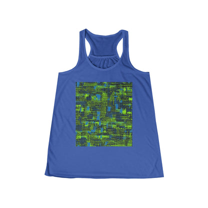 boostlete-pr-season-pattern-audio-industrial-0043 — Women's Flowy Racerback Tank (B+C 8800)