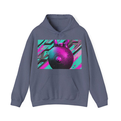 boostlete-mile-by-mile-scene-kettlebell-3d-monoline-1364 — Unisex Heavy Blend Hoodie (G18500)