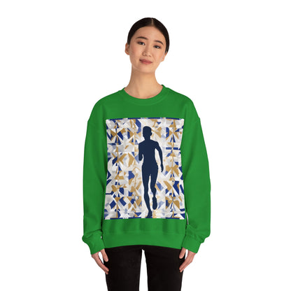 boostlete-recovery-progress-scene-marathoner-matte-geometric-0448 — Unisex Heavy Blend Crewneck Sweatshirt (Gildan)