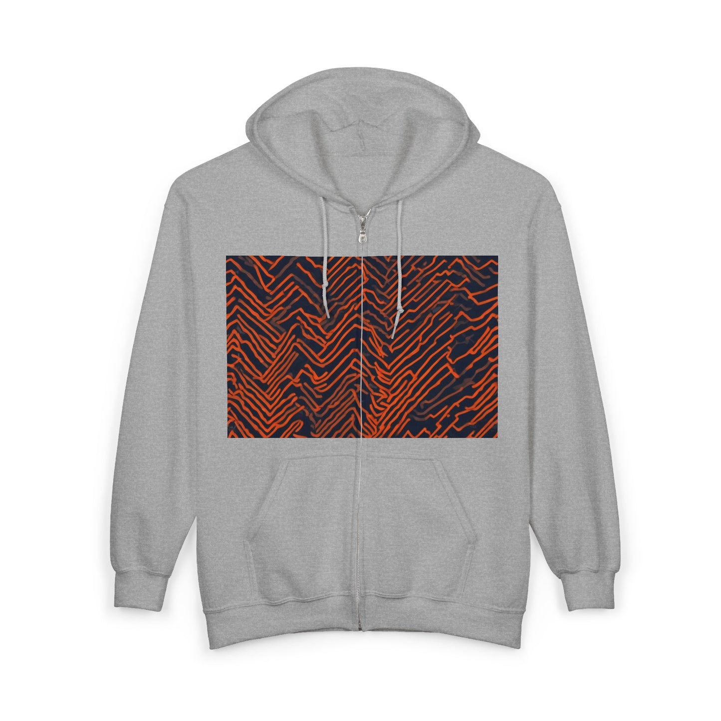 boostlete-field-day-pattern-ekg-modern-0087 — Unisex Heavy Blend Full-Zip Hooded Sweatshirt