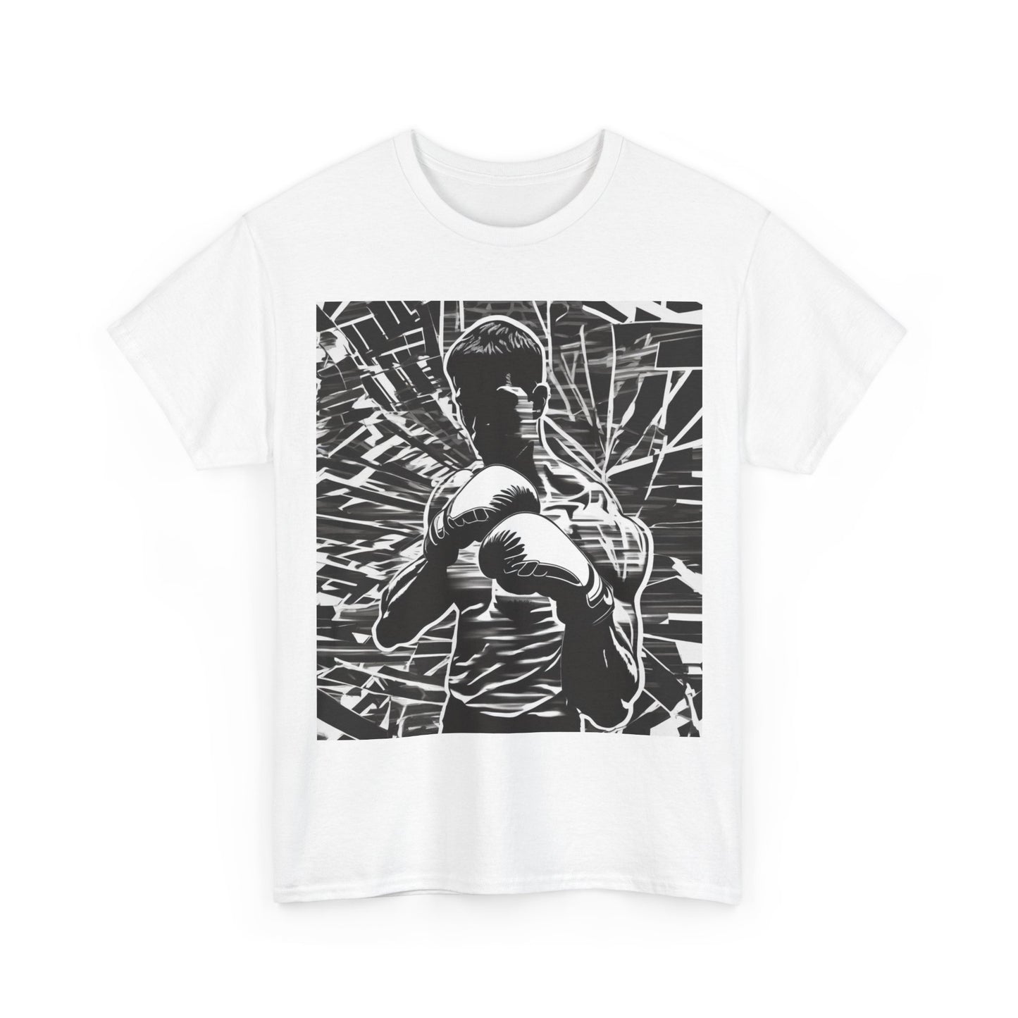 boostlete-boost-mode-scene-boxer-glitch-paper-0084 — Unisex Heavy Cotton Tee (Gildan 5000)