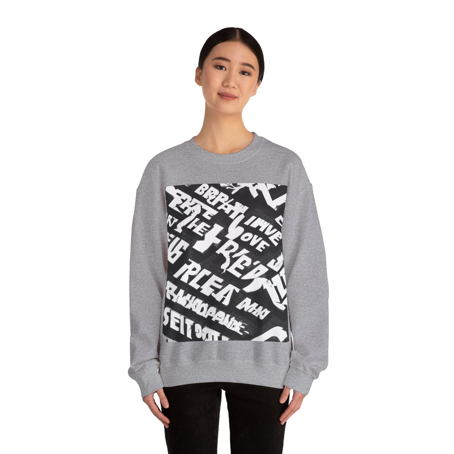 boostlete-pr-season-type-breathe-move-repeat-split-isometric-0017 — Unisex Heavy Blend Crewneck Sweatshirt (Gildan)