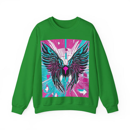 boostlete-am-crew-icon-wings-outline-line-art-0282 — Unisex Heavy Blend Crewneck Sweatshirt (Gildan)