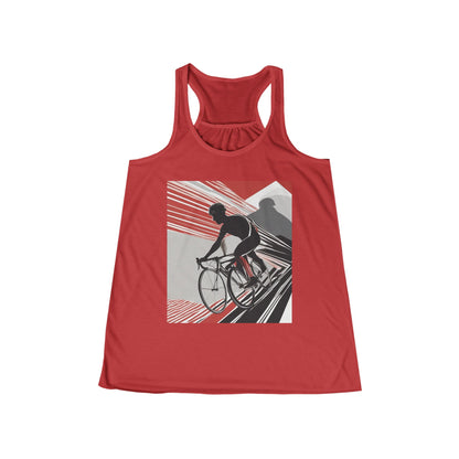 boostlete-boost-mode-scene-cyclist-speed-geometric-0208 — Women's Flowy Racerback Tank (B+C 8800)
