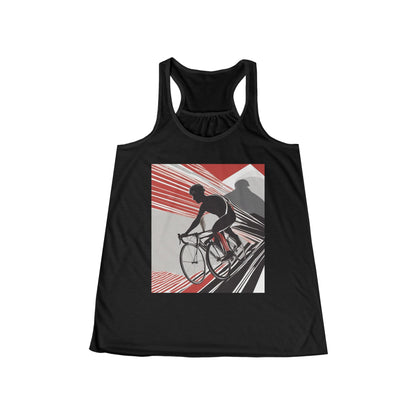 boostlete-boost-mode-scene-cyclist-speed-geometric-0208 — Women's Flowy Racerback Tank (B+C 8800)