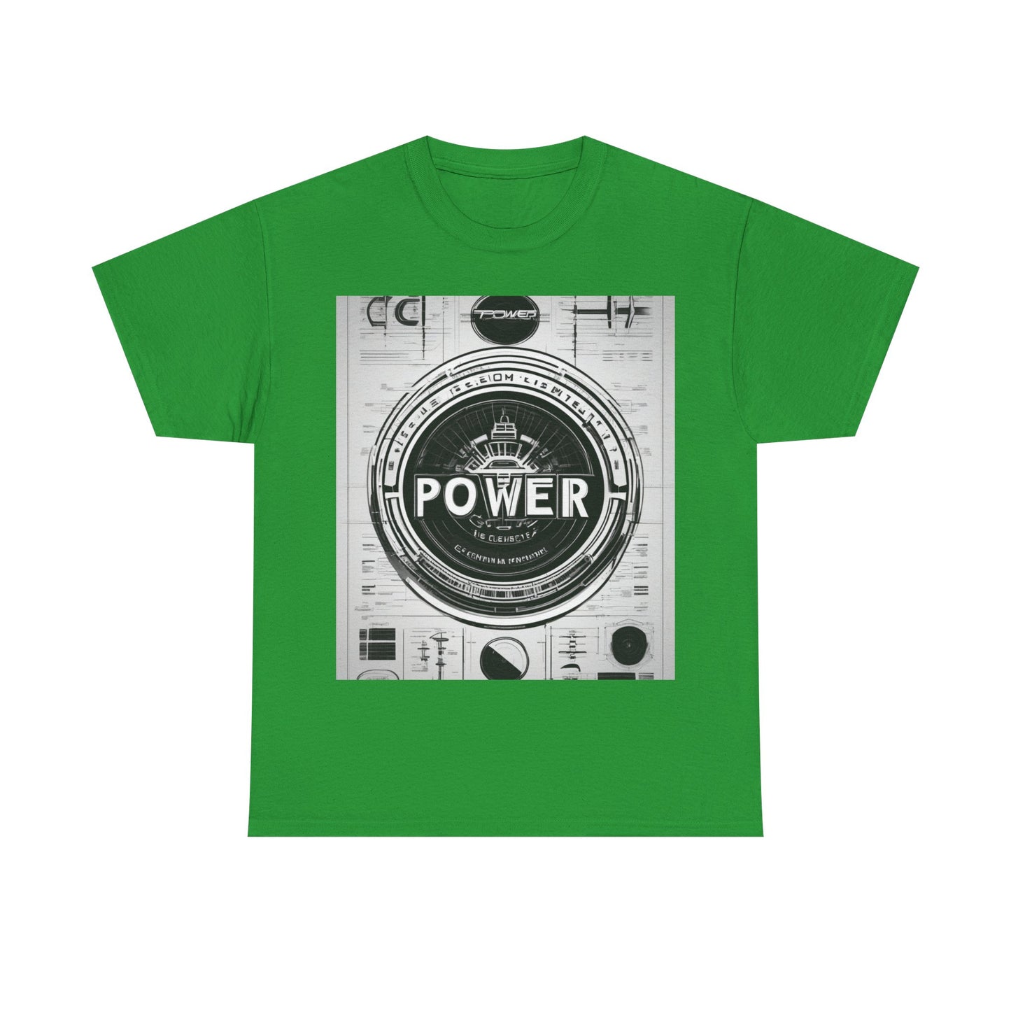boostlete-boost-mode-type-power-in-quiet-badge-blueprint-0245 — Unisex Heavy Cotton Tee (Gildan 5000)