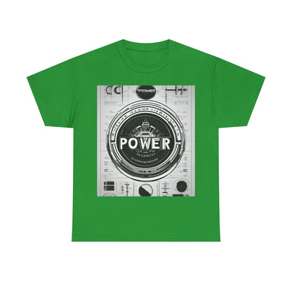 boostlete-boost-mode-type-power-in-quiet-badge-blueprint-0245 — Unisex Heavy Cotton Tee (Gildan 5000)