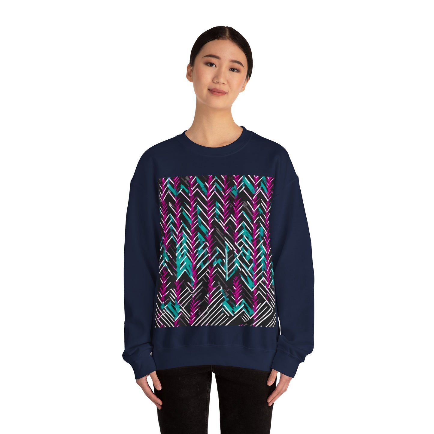 boostlete-recovery-progress-pattern-chevron-retro-0243 — Unisex Heavy Blend Crewneck (G18000)