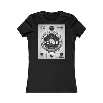 boostlete-boost-mode-type-power-in-quiet-badge-blueprint-0245 — Women's Favorite Tee (B+C 6004)