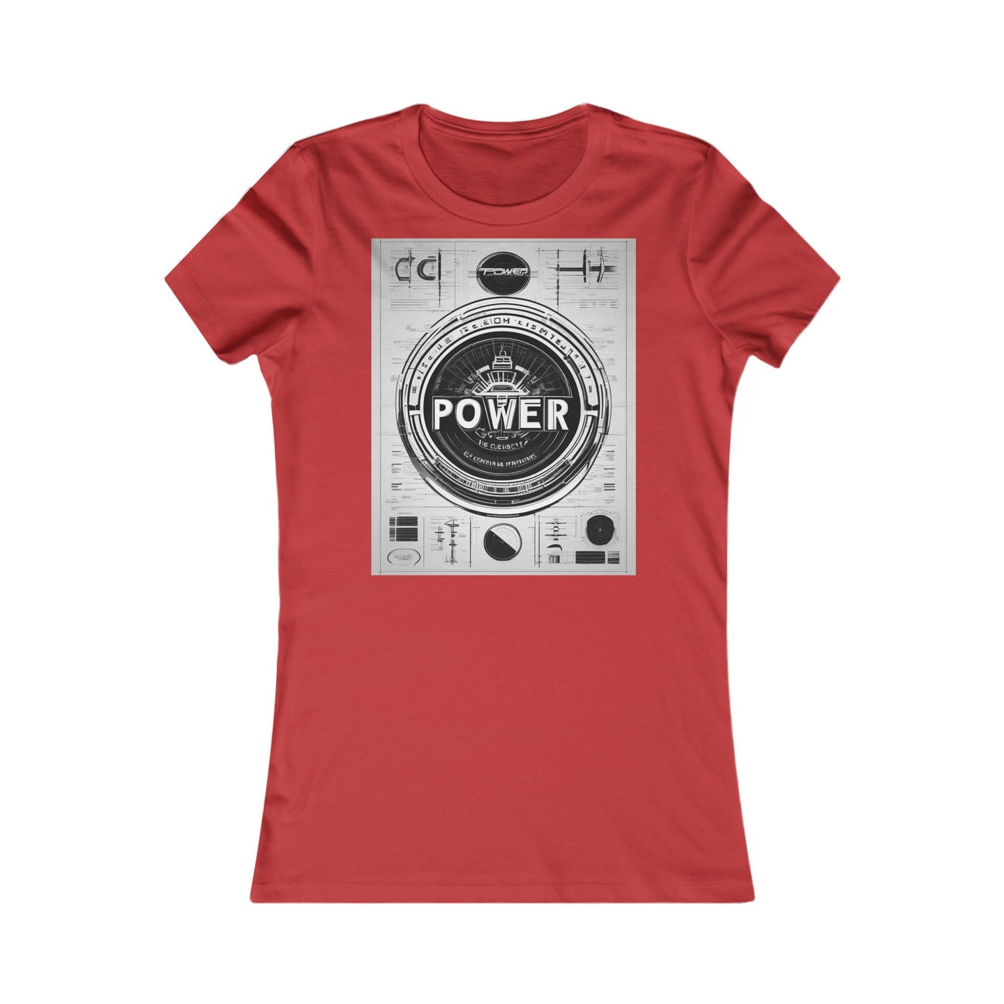 boostlete-boost-mode-type-power-in-quiet-badge-blueprint-0245 — Women's Favorite Tee (B+C 6004)