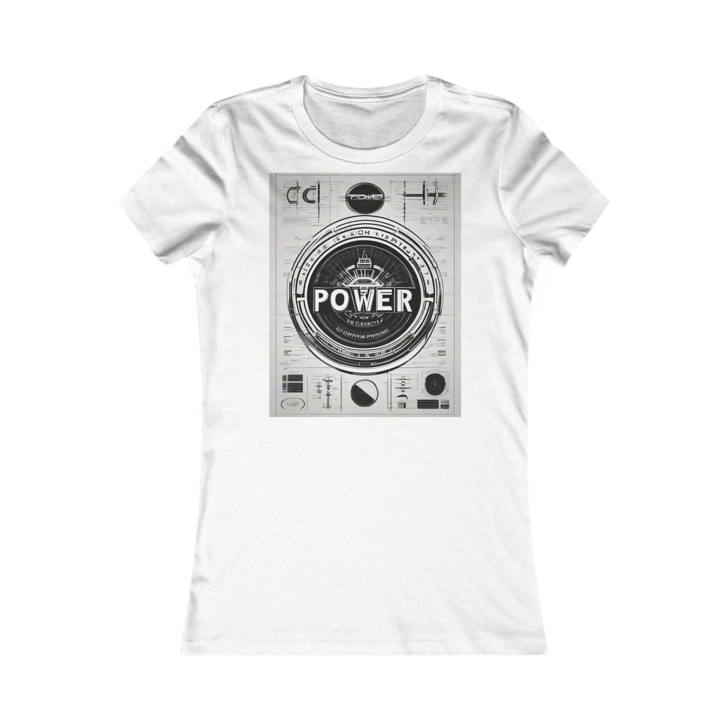boostlete-boost-mode-type-power-in-quiet-badge-blueprint-0245 — Women's Favorite Tee (B+C 6004)