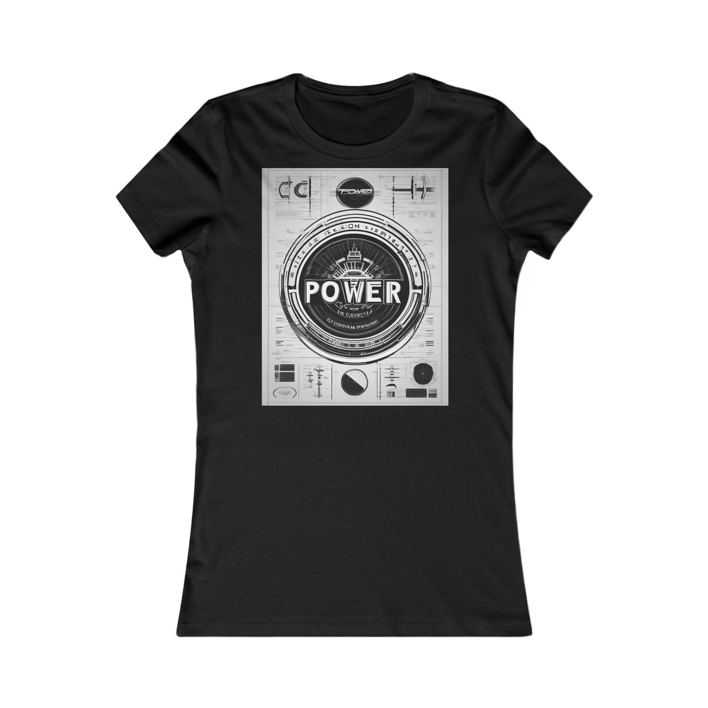 boostlete-boost-mode-type-power-in-quiet-badge-blueprint-0245 — Women's Favorite Tee (B+C 6004)