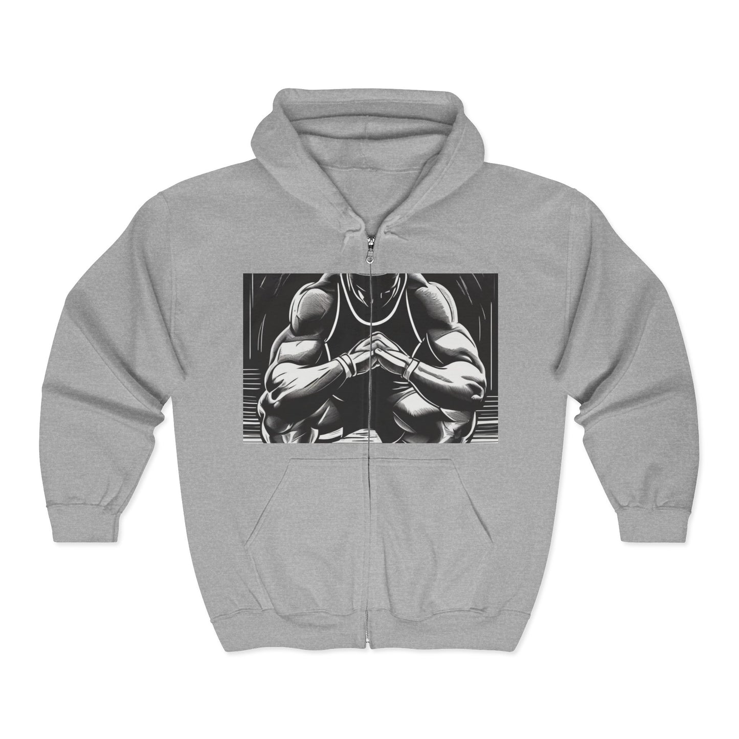 boostlete-pr-season-scene-athlete-outline-athletic-0144 — Unisex Heavy Blend Full-Zip Hooded Sweatshirt
