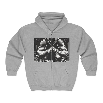 boostlete-pr-season-scene-athlete-outline-athletic-0144 — Unisex Heavy Blend Full-Zip Hooded Sweatshirt