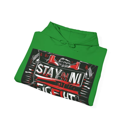 boostlete-rise-grind-type-stay-in-the-fight-banner-retro-1441 — Unisex Heavy Blend Hoodie (G18500)