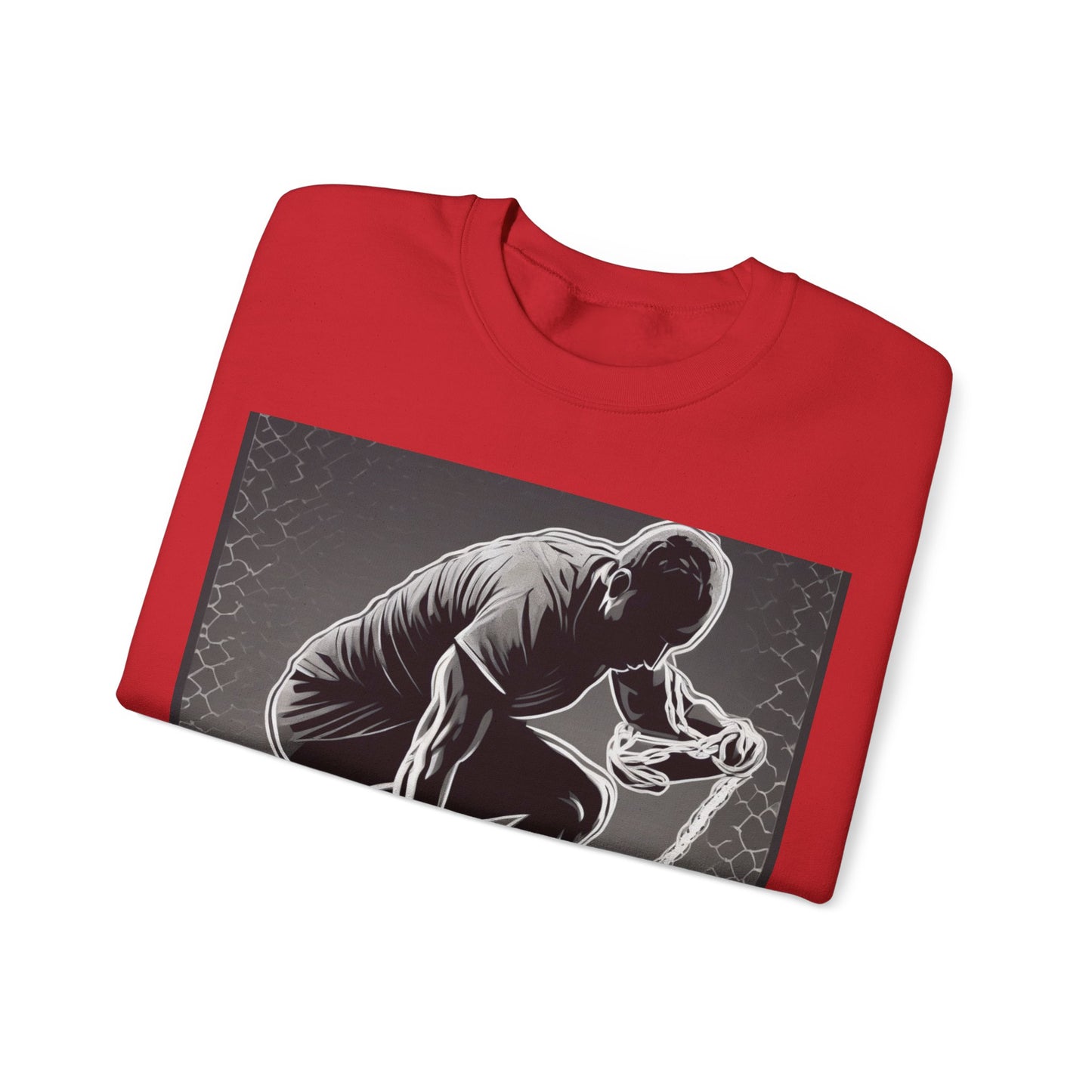 boostlete-recovery-progress-scene-runner-halftone-engraved-0068 — Unisex Heavy Blend Crewneck Sweatshirt (Gildan)