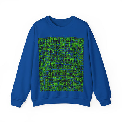 boostlete-mile-by-mile-pattern-plate-number-blueprint-0147 — Unisex Heavy Blend Crewneck Sweatshirt (Gildan)