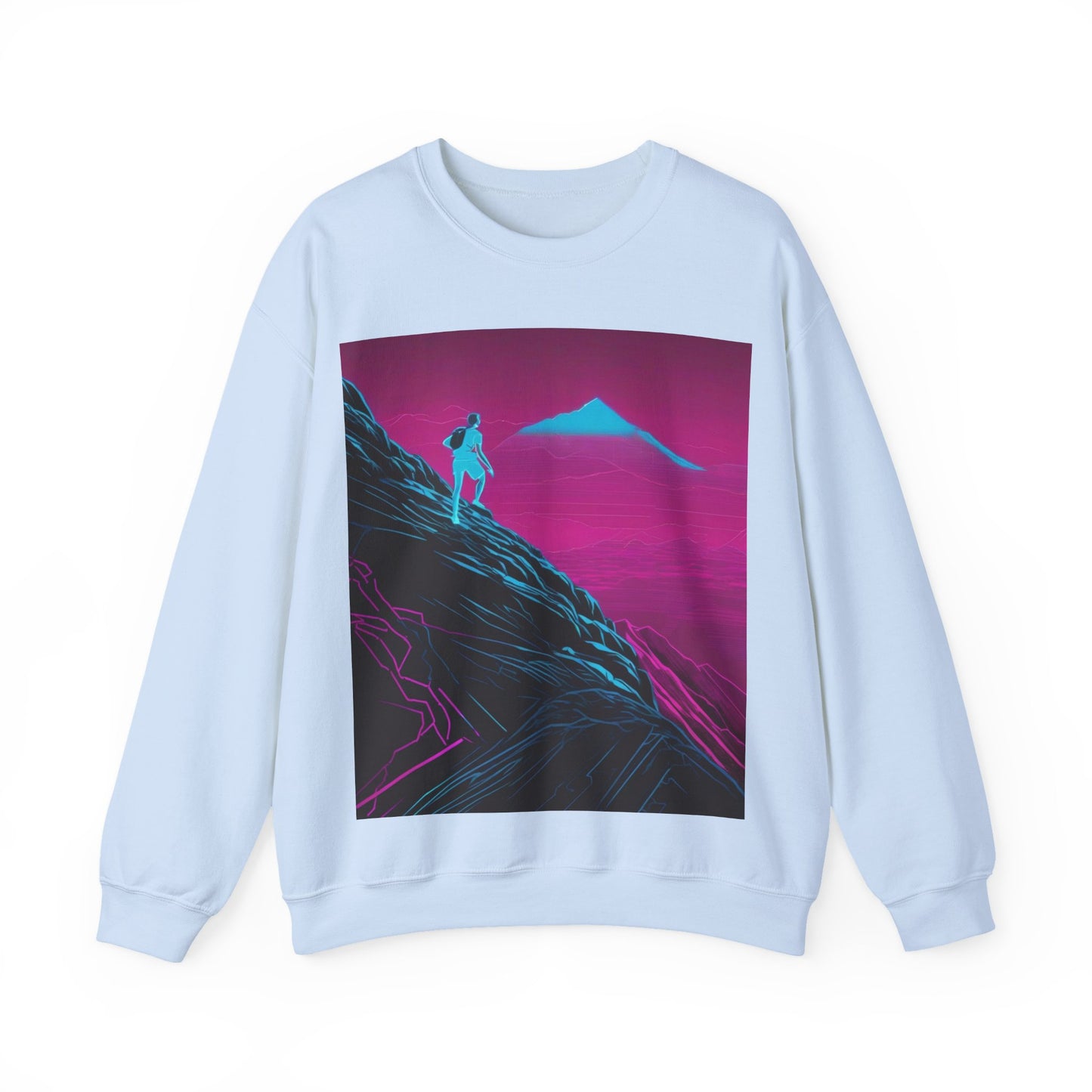 boostlete-boost-mode-scene-trail-neon-blueprint-0832 — Unisex Heavy Blend Crewneck (G18000)