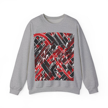 boostlete-pr-season-scene-marathoner-outline-modern-0124 — Unisex Heavy Blend Crewneck Sweatshirt (Gildan)