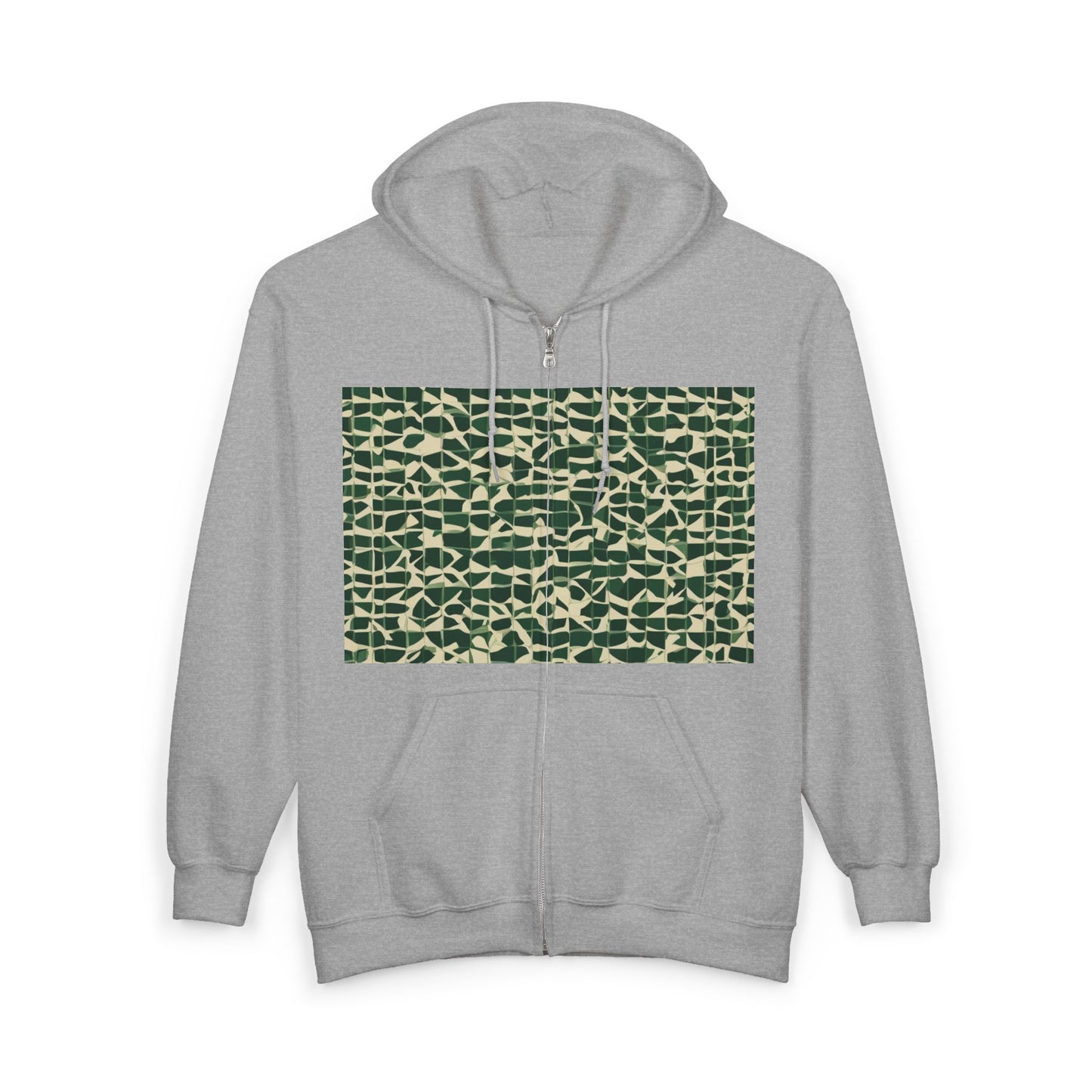boostlete-iron-intent-pattern-plate-number-isometric-0099 — Unisex Heavy Blend Full-Zip Hooded Sweatshirt
