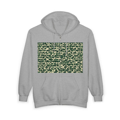 boostlete-iron-intent-pattern-plate-number-isometric-0099 — Unisex Heavy Blend Full-Zip Hooded Sweatshirt