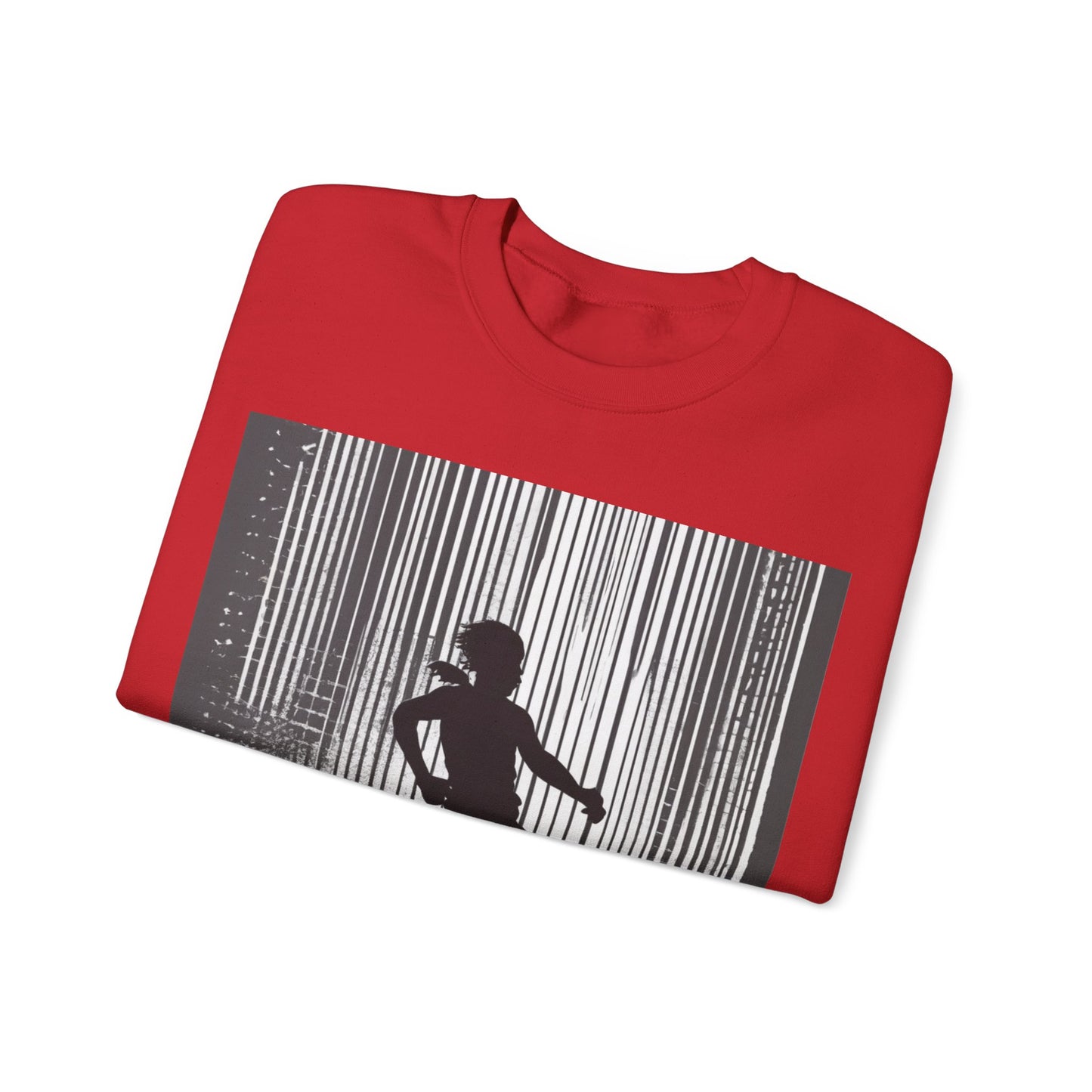 boostlete-am-crew-scene-hurdler-halftone-badge-0956 — Unisex Heavy Blend Crewneck (G18000)